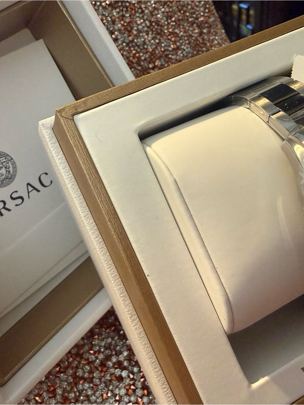 Versace Men's Silver Watch with Turquoise Dial - Picture 2 of 14